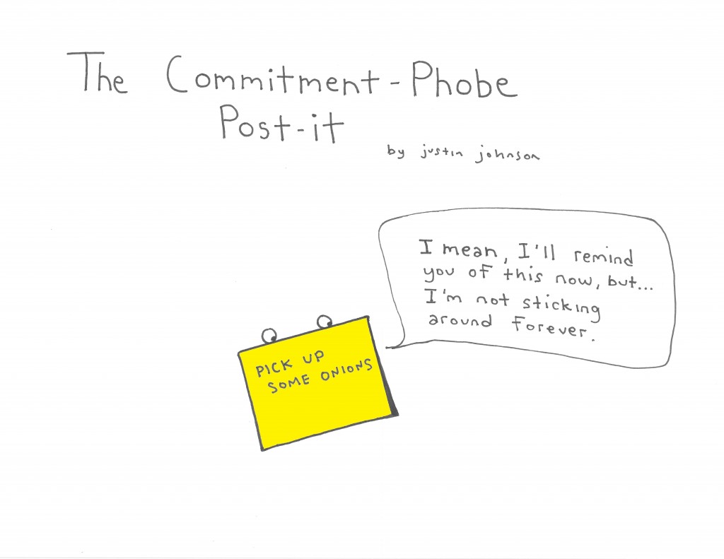 The Commitment-Phobe Post-it Cartoon